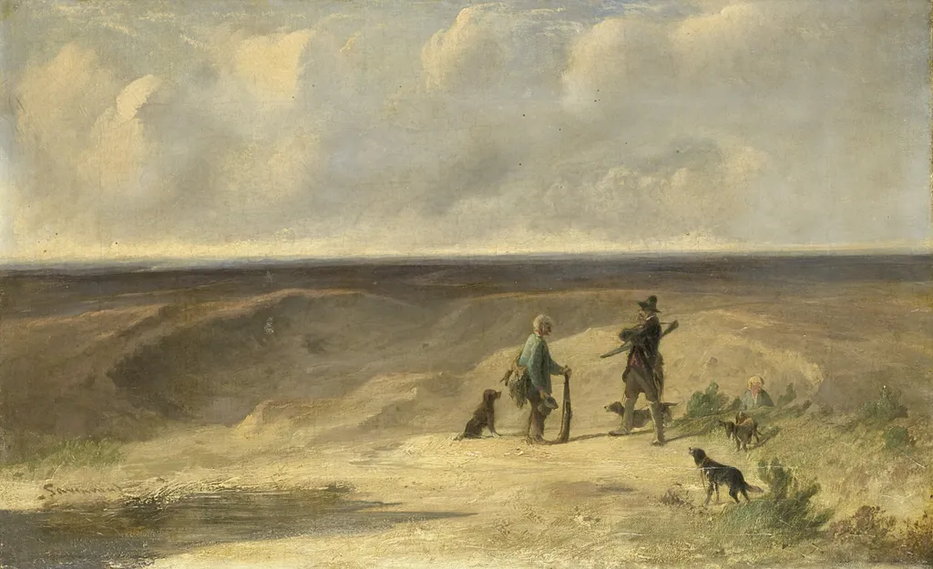 Tavenraat Caught a Poacher, by Johannes Tavenraat, oil, 1850