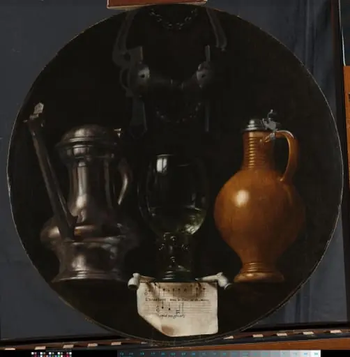 Emblematic Still Life with Flagon, Glass, Jug and Bridle, by Johannes van der Beeck