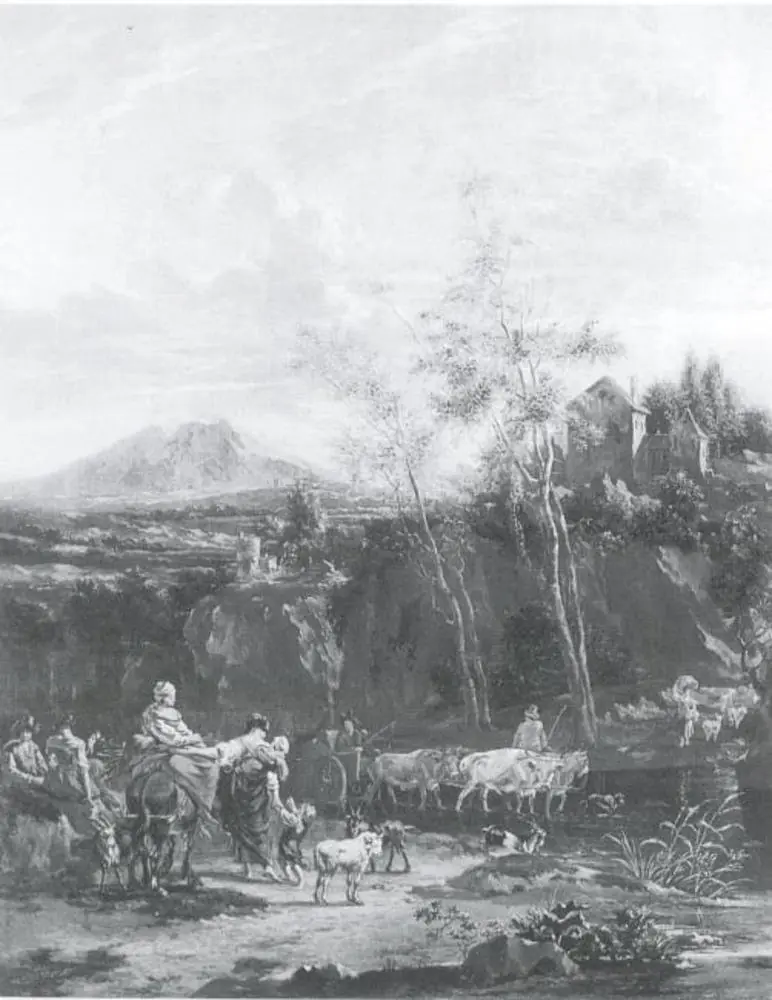 Peasants and Cattle at a Ford, by Johannes van der Bent