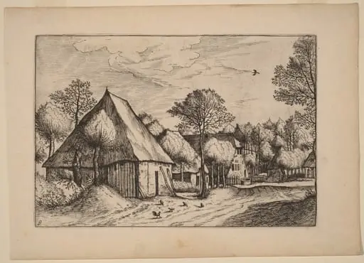 A Farmyard with a Draw Well, by Johannes van Doetechum the Elder