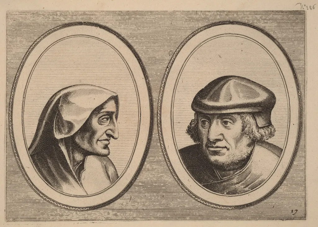 "Aerdighe Kniertje" and "Onbekommerde Klaes", by Johannes van Doetechum the Elder, ink, 1564