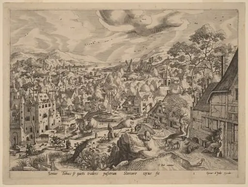 Bird Dropping Blinding Tobit, by Johannes van Doetechum the Elder