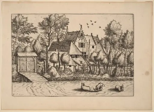 Country House with a Ditch, by Johannes van Doetechum the Elder