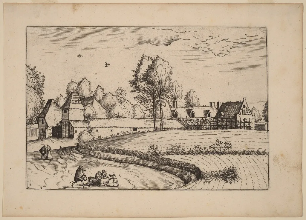 Country Houses, by Johannes van Doetechum the Elder, ink