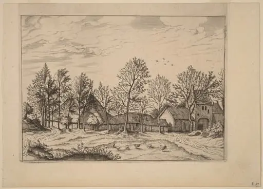 Farm with Gateway, by Johannes van Doetechum the Elder