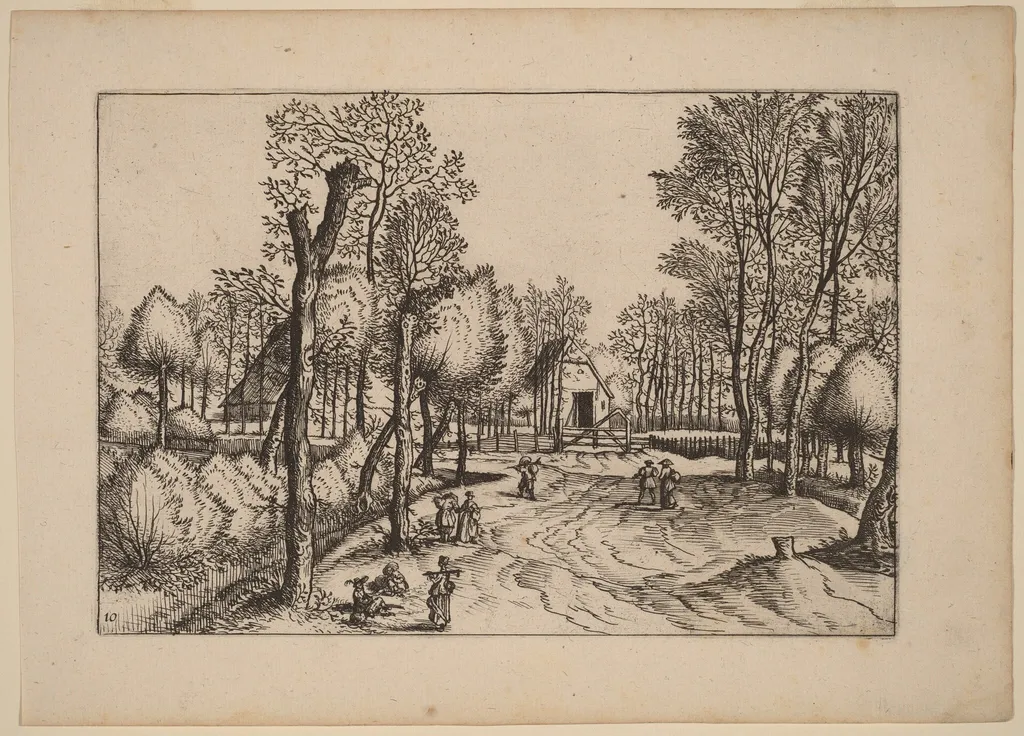 Farms, by Johannes van Doetechum the Elder, ink