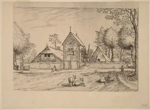 Farmstead, by Johannes van Doetechum the Elder