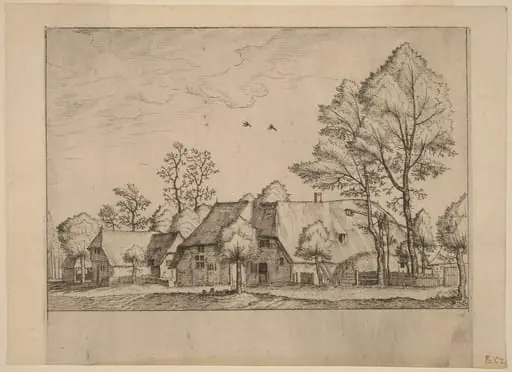 Large Farm with Draw Well, by Johannes van Doetechum the Elder
