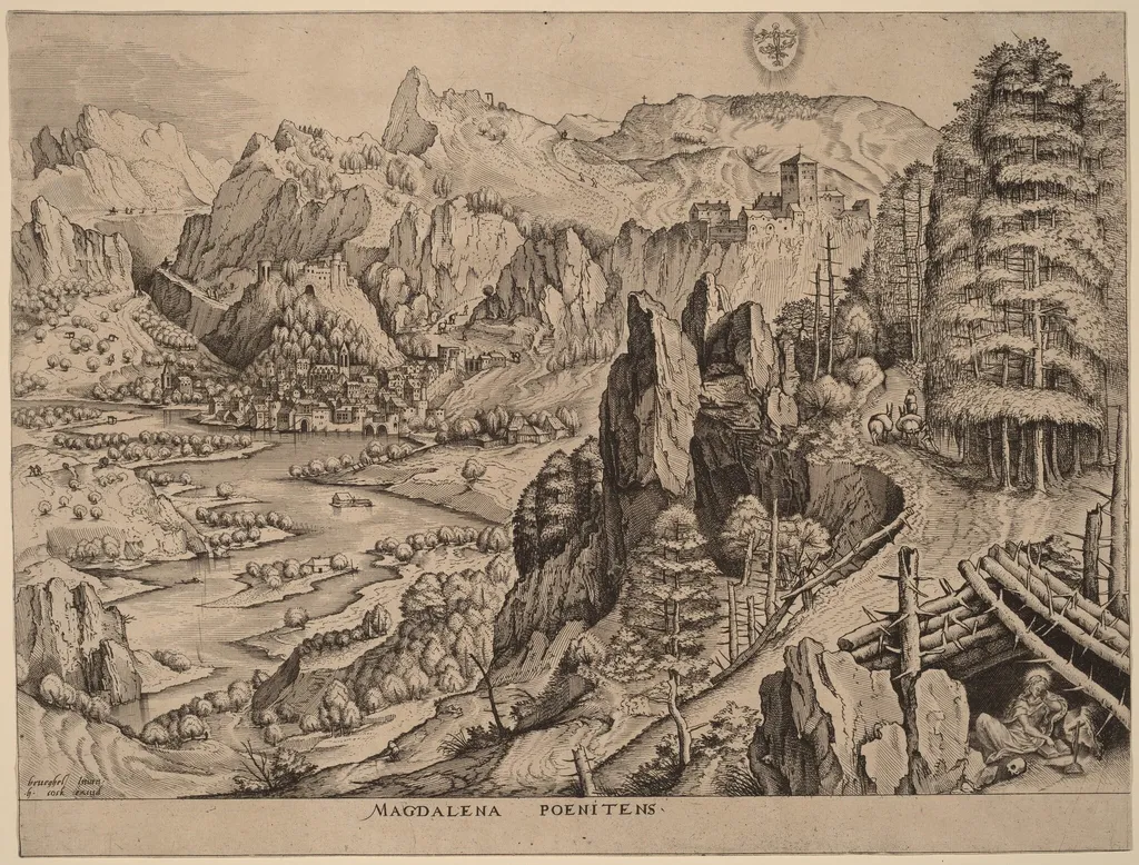 Magdalena Poenitens (The Penitent Magdalene), by Johannes van Doetechum the Elder, ink, 1556