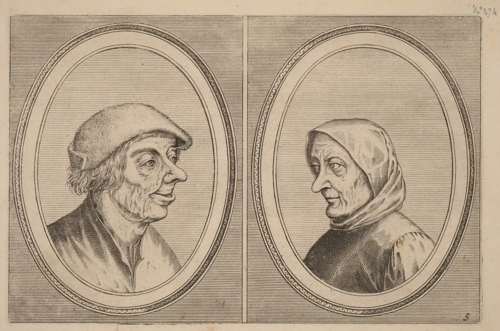 "Mondighe Melis" and "Smeerighe Els", by Johannes van Doetechum the Elder, ink, 1564