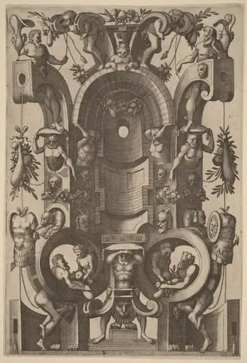 Niche in the Form of a Cartouche, by Johannes van Doetechum the Elder