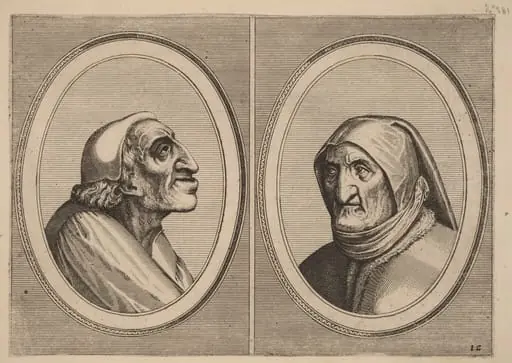 "Pater Muylaert" and "Mater Bille-bloots", by Johannes van Doetechum the Elder