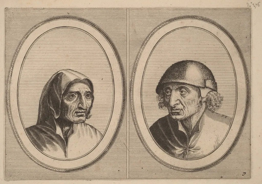 "Rijckje Schimmel-penninghs" and "Lubbert Leever-worst", by Johannes van Doetechum the Elder, ink, 1564