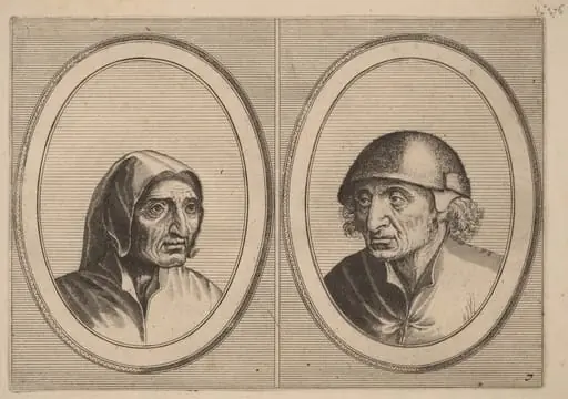"Rijckje Schimmel-penninghs" and "Lubbert Leever-worst", by Johannes van Doetechum the Elder