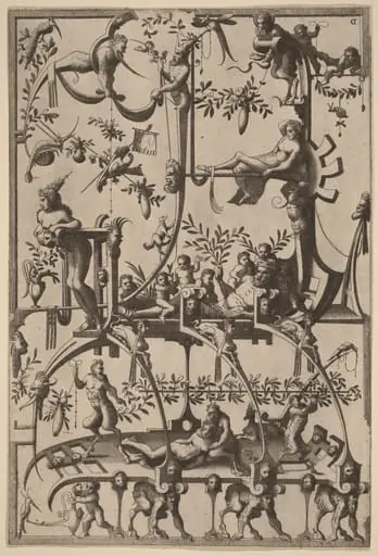 Surface Decoration, Grotesque with Strapwork, by Johannes van Doetechum the Elder