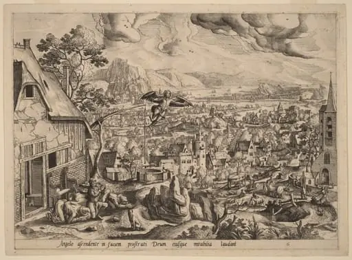 The Departure of the Angel, by Johannes van Doetechum the Elder
