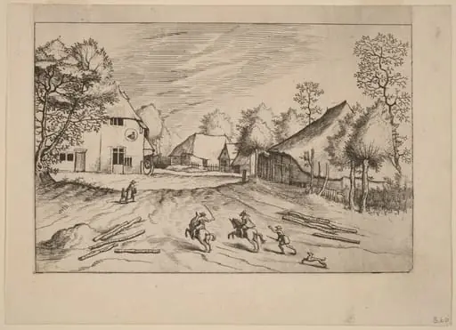 The Swann's Inn with Farms, by Johannes van Doetechum the Elder