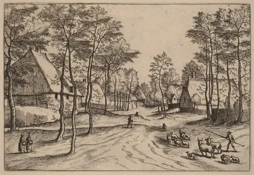 Village Street, by Johannes van Doetechum the Elder