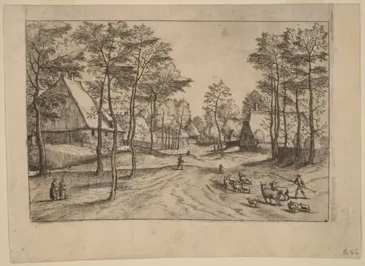 Village Street, by Johannes van Doetechum the Elder