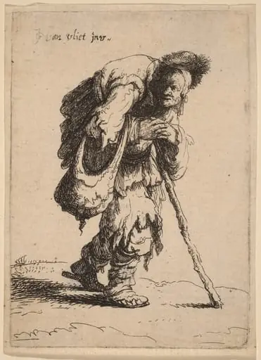 Beggar Carrying a Woman on His Back, by Johannes van Vliet