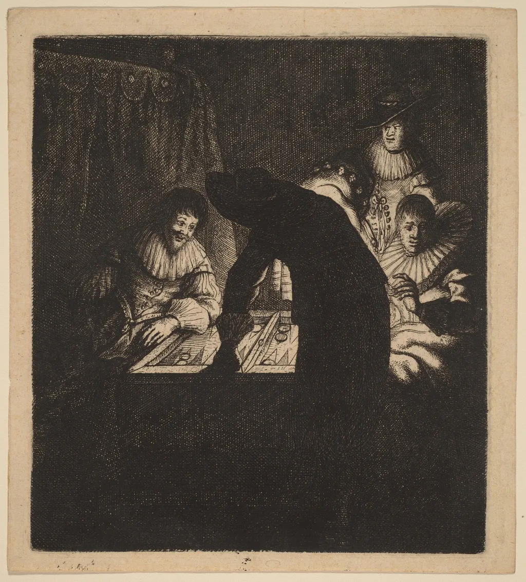 The Backgammon Players, by Johannes van Vliet, ink, 1630