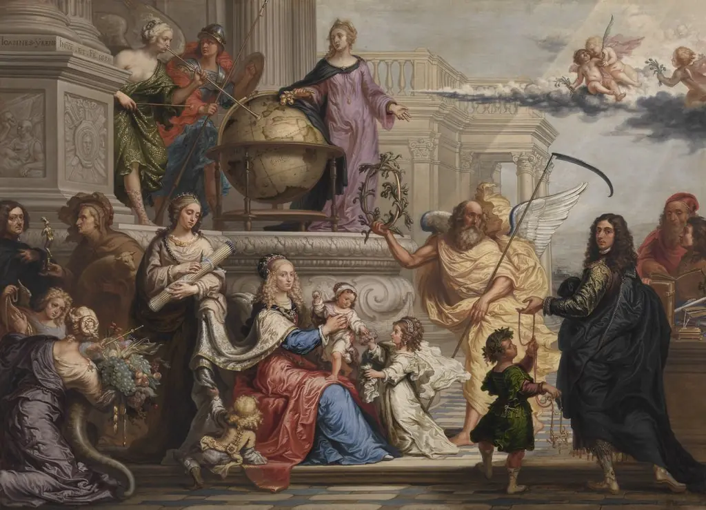 Allegorical Adoration of the Birth of a Prince, by Johannes Ykens