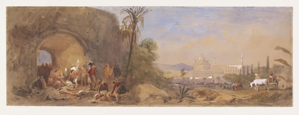 The Finding of the Body of Tipu Sultan at Seringapatam., by John Absolon, watercolor, 1850