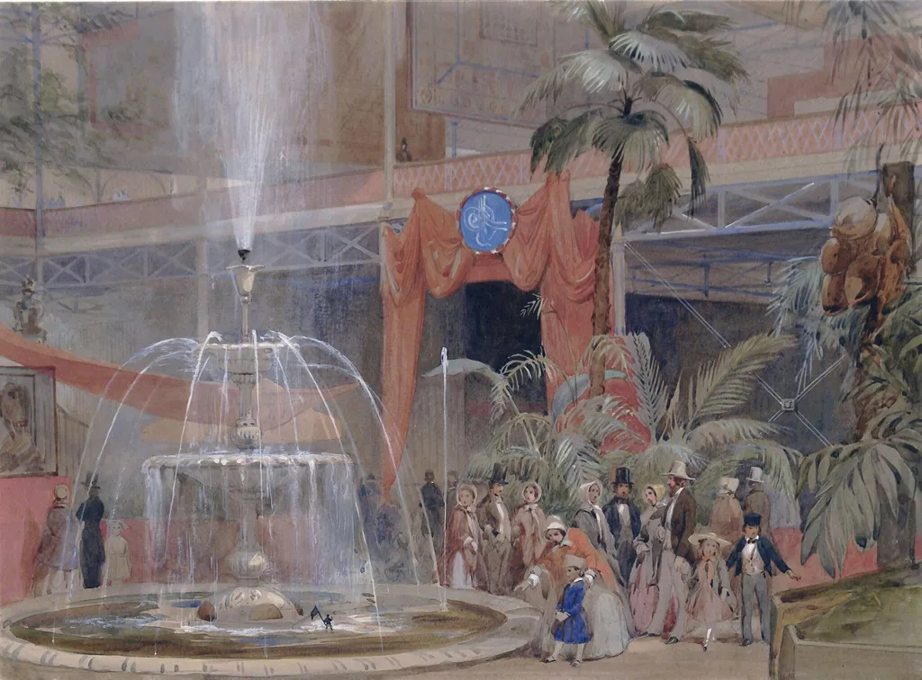 View of the North Transept, the Entrance to the Tukish Pavilion, by John Absolon, watercolor, 1851