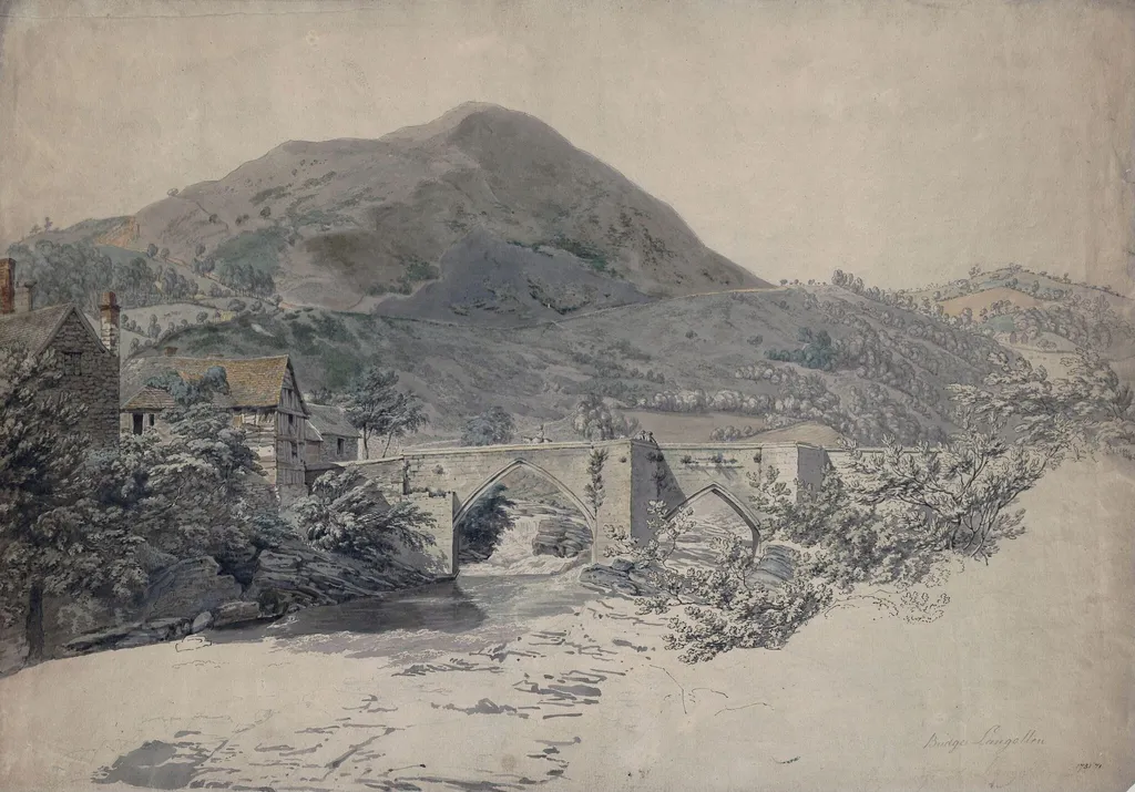 Llangollen Bridge, by John Alexander Gresse, watercolor, 1760