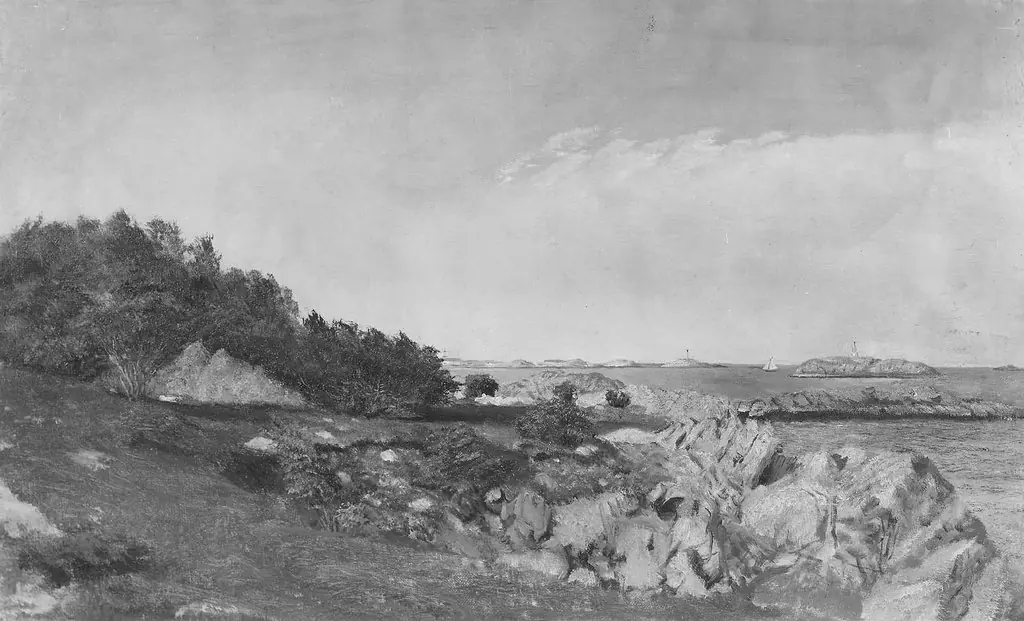 Rocky Coast with Light House, by John Amory Codman