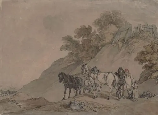 Cart and Team at a Gravel Pit, by John Atkinson