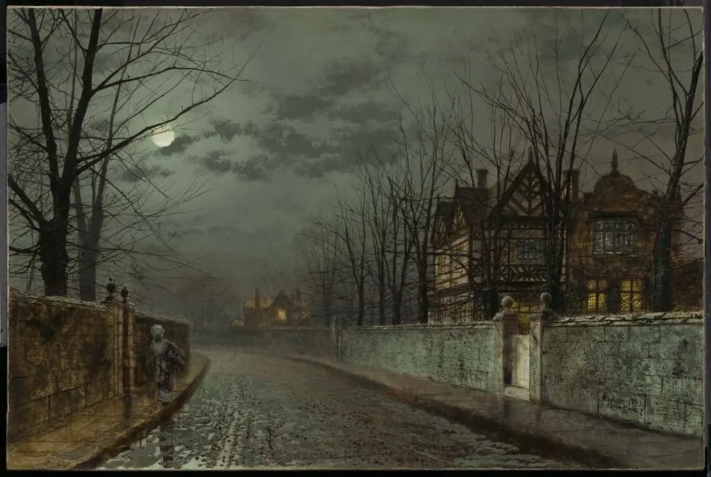 Old English House by Moonlight