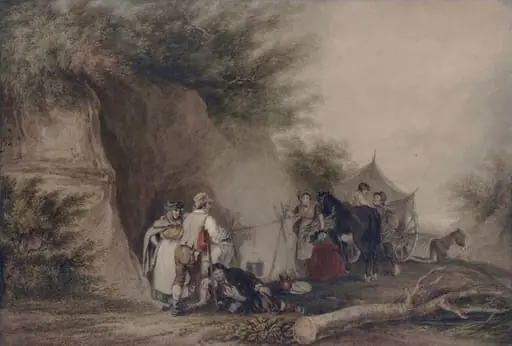Gipsy Encampment, by John Augustus Atkinson
