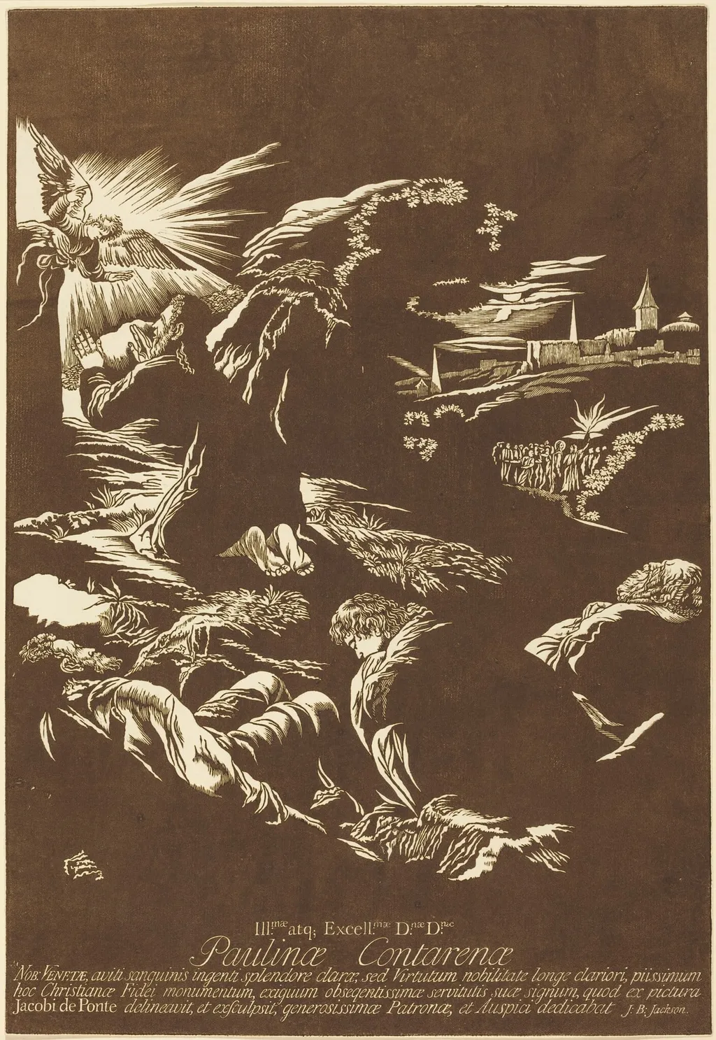 Christ on the Mount of Olives, by John Baptist Jackson, ink, 1743