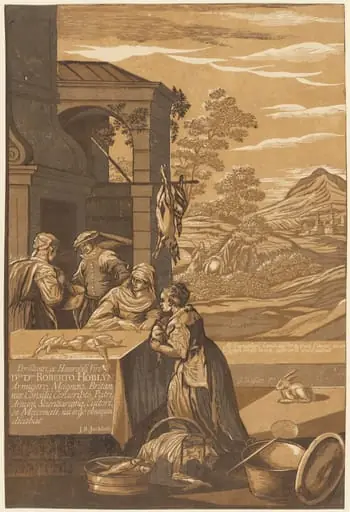 Dives and Lazarus (Left Panel), by John Baptist Jackson