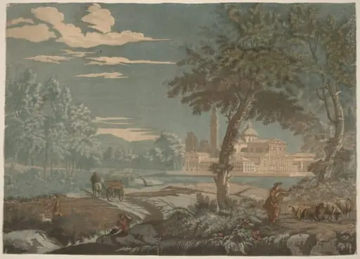 Heroic Landscape with Cart and Goatherd, with San Giorgio Maggiore in the Background, by John Baptist Jackson