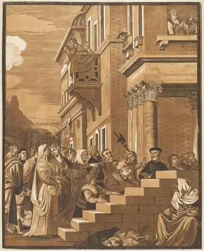 Presentation of the Virgin in the Temple (Center Panel), by John Baptist Jackson
