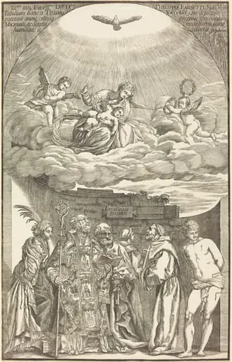 The Virgin in Clouds and Six Saints, by John Baptist Jackson
