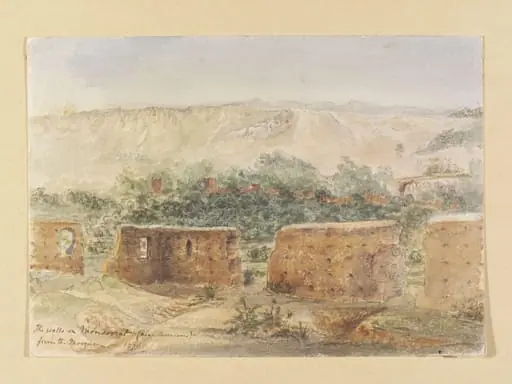 The walls on Monsoorat (near Tlemcen) from the Mosque, by John Baptist Joseph Dormer