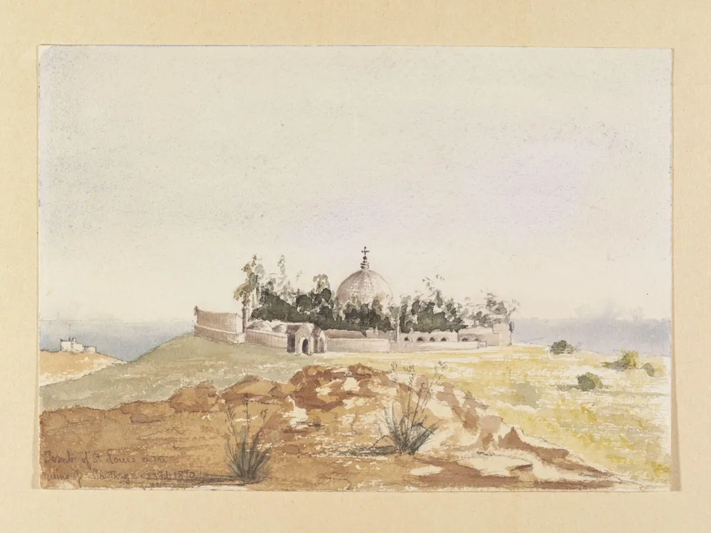 Tomb of St. Louis on the ruins of Carthage, by John Baptist Joseph Dormer, watercolor, 1870