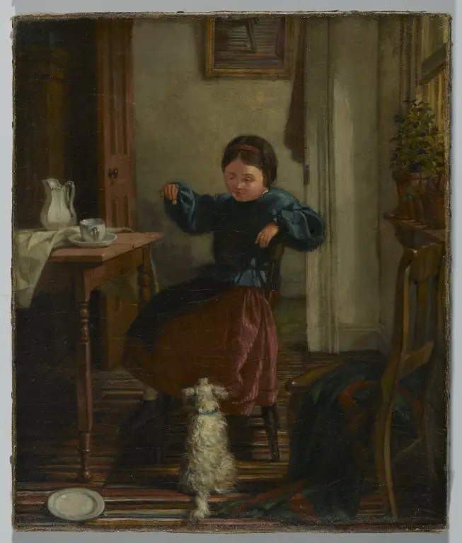 Girl and Dog, by John Barnard Whittaker