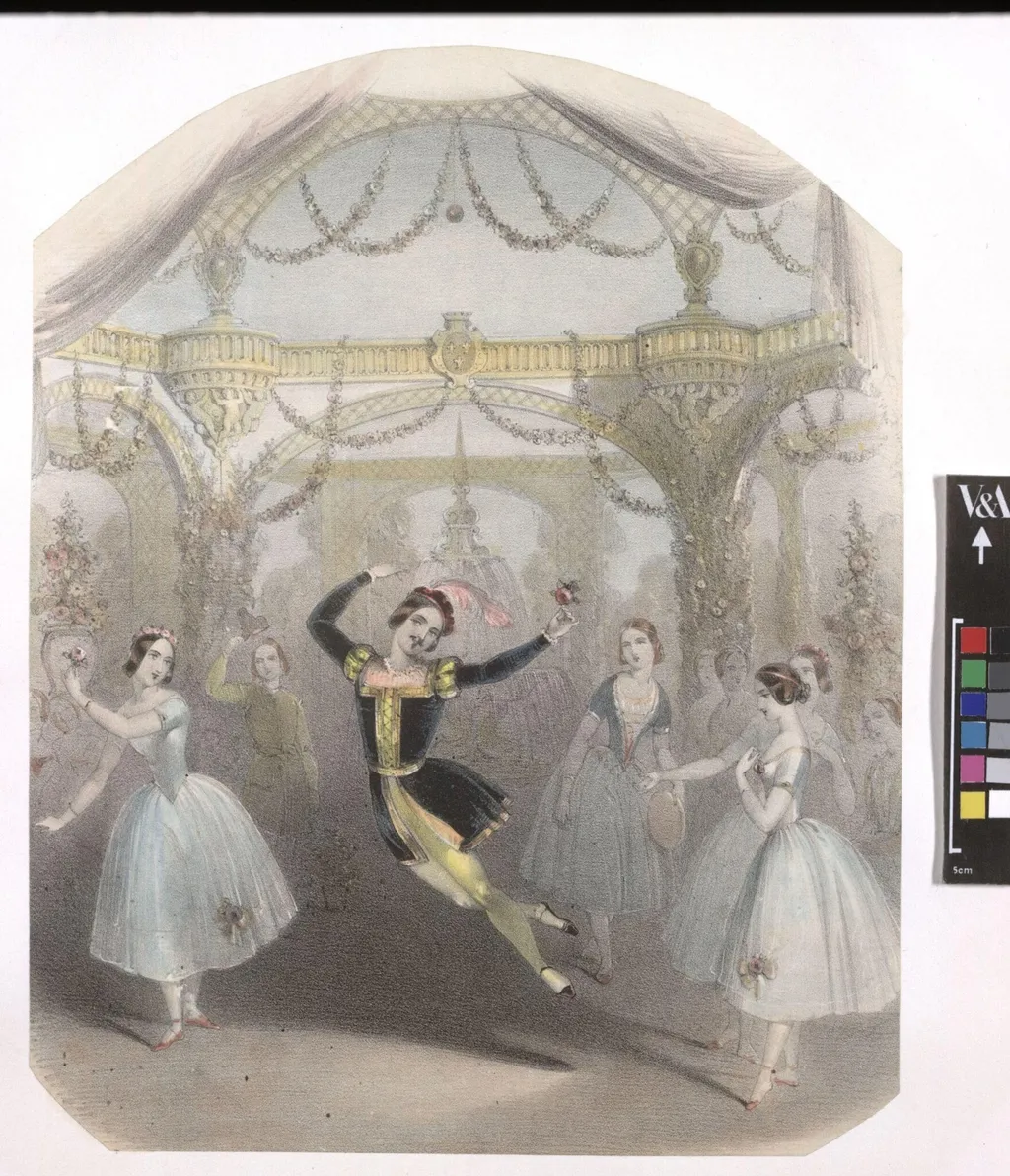 Print of Arthur Saint-Léon in La Esmeralda, by John Brandard, 1845