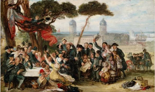 Greenwich Pensioners, by John Burnet, oil, 1834