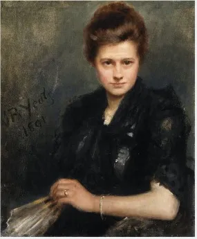 Portrait of Violet Osborne, Mrs Stockley (b.1866), Sister of Walter Osborne, by John Butler Yeats, oil, 1896