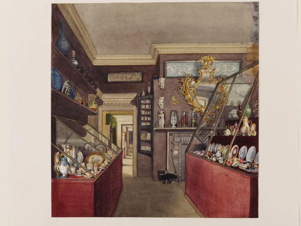 Marlborough House: Fourth Room. 1856, by John C L Sparkes, watercolor, 1856