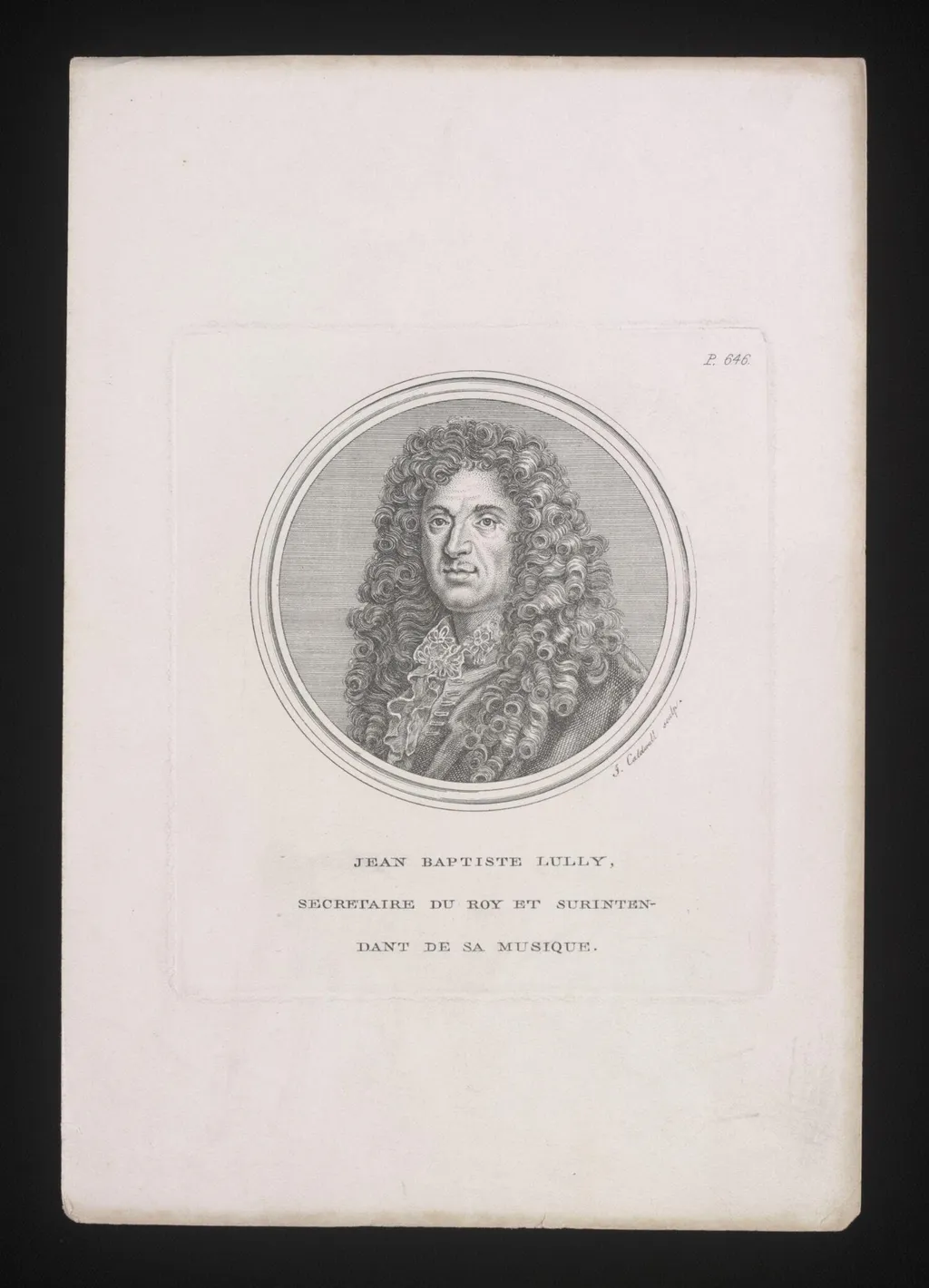 John Baptist Lully, by John Caldwall, 1750