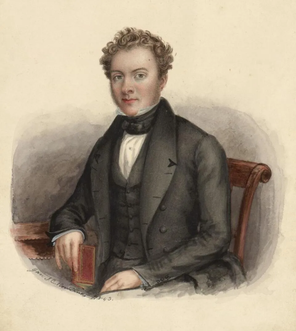Daniel Silvan Evans, by John Cambrian Rowland, watercolor, 1843