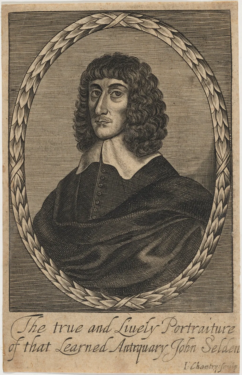 John Selden, Jurist and Antiquary, by John Chantry, ink, 1661