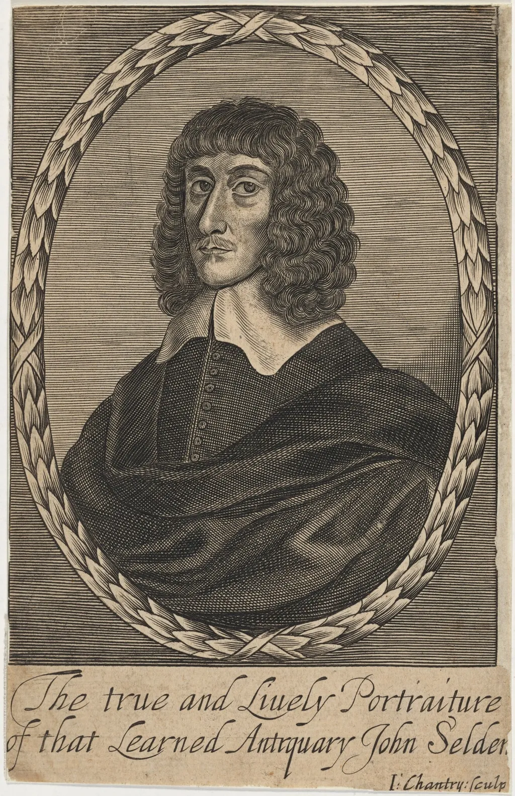 John Selden, Jurist and Antiquary, by John Chantry, ink, 1640