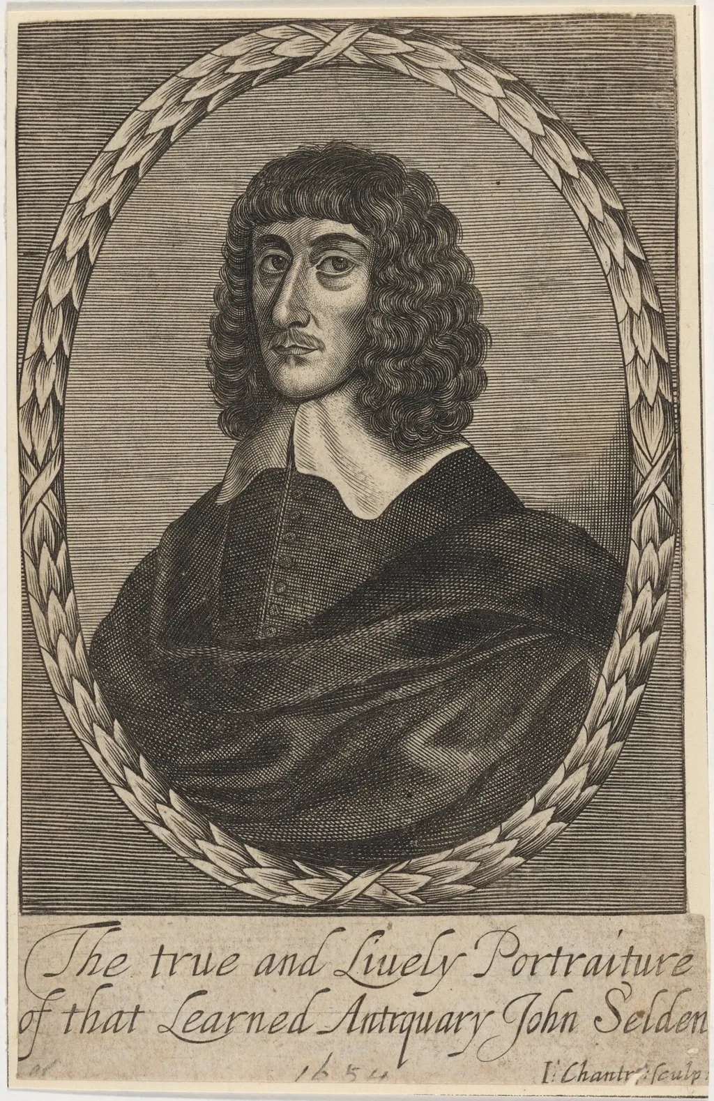 John Selden, Jurist and Antiquary, by John Chantry, ink, 1640